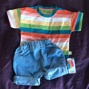 Miniolie t-shirt and shorts set.